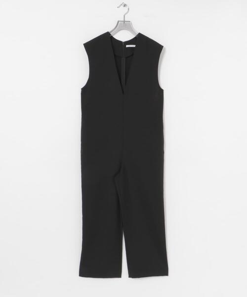 セール】『2サイズ展開』リネンライク深Vネックオールインワン