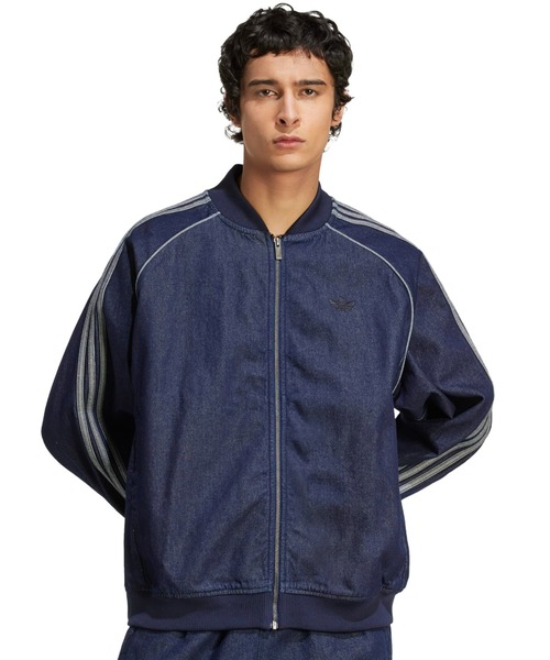 adidas デニム ラインストーン ジャケット　アディダス adidas（アディダス）の「デニム ラインストーン ジャケット