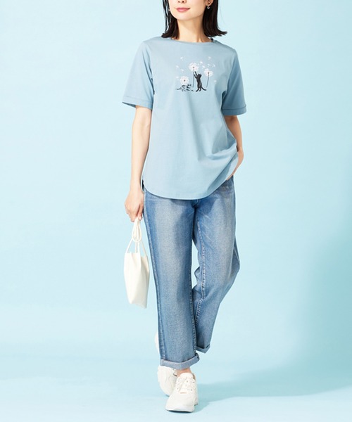 BELLUNA PLUS(ベルーナ)の「ヒンヤリ!着映えプリントプルオーバー(Tシャツ/カットソー・レディース・セージグリーン/グレー系その他/ピンク/チャコール・X-LARGE/MEDIUM/LARGE)」の11枚目の写真