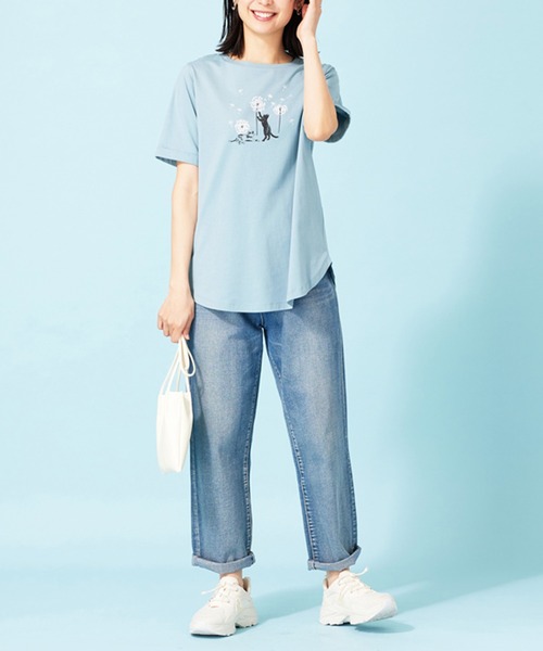 BELLUNA PLUS(ベルーナ)の「ヒンヤリ!着映えプリントプルオーバー(Tシャツ/カットソー・レディース・セージグリーン/グレー系その他/ピンク/チャコール・X-LARGE/MEDIUM/LARGE)」の12枚目の写真