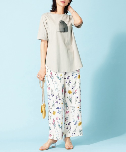 BELLUNA PLUS(ベルーナ)の「ヒンヤリ!着映えプリントプルオーバー(Tシャツ/カットソー・レディース・セージグリーン/グレー系その他/ピンク/チャコール・X-LARGE/MEDIUM/LARGE)」の19枚目の写真