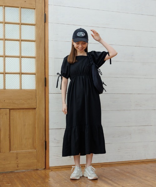 flower(フラワー)の「ナチュラルパフワンピース(ワンピース・レディース・アイボリー/ブラック・FREE)」の10枚目の写真