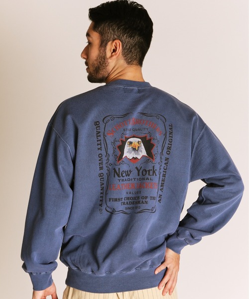 Schott(ショット)の「Schott/ショット/PIGMENT EAGLE CREW SWEAT/ピグメント イーグル クルースウェット(スウェット・メンズ・ブラック/ネイビー・XL/L/M/2XL)」の5枚目の写真