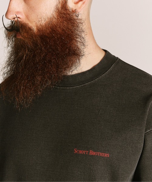 Schott(ショット)の「Schott/ショット/PIGMENT EAGLE CREW SWEAT/ピグメント イーグル クルースウェット(スウェット・メンズ・ブラック/ネイビー・XL/L/M/2XL)」の10枚目の写真