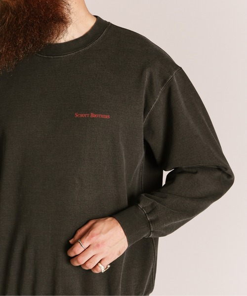 Schott(ショット)の「Schott/ショット/PIGMENT EAGLE CREW SWEAT/ピグメント イーグル クルースウェット(スウェット・メンズ・ブラック/ネイビー・XL/L/M/2XL)」の11枚目の写真
