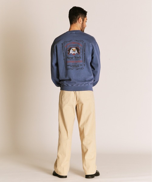 Schott(ショット)の「Schott/ショット/PIGMENT EAGLE CREW SWEAT/ピグメント イーグル クルースウェット(スウェット・メンズ・ブラック/ネイビー・XL/L/M/2XL)」の14枚目の写真