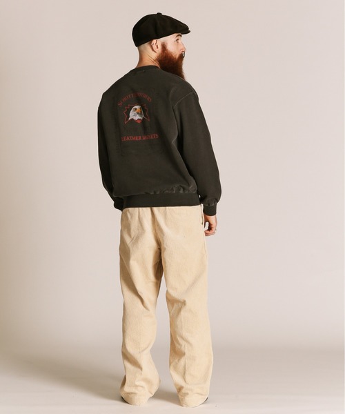 Schott(ショット)の「Schott/ショット/PIGMENT EAGLE CREW SWEAT/ピグメント イーグル クルースウェット(スウェット・メンズ・ブラック/ネイビー・XL/L/M/2XL)」の12枚目の写真