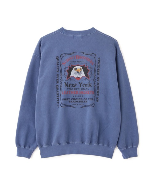 Schott(ショット)の「Schott/ショット/PIGMENT EAGLE CREW SWEAT/ピグメント イーグル クルースウェット(スウェット・メンズ・ブラック/ネイビー・XL/L/M/2XL)」の20枚目の写真