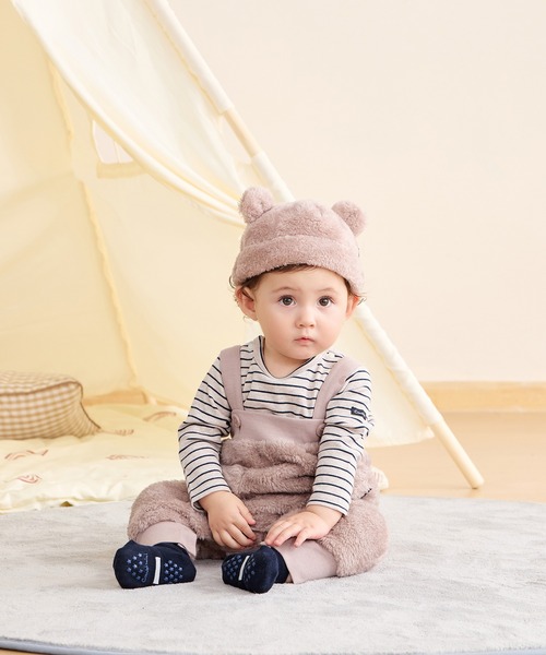 セール】ふわふわボアオーバーオール（サロペット/オーバーオール