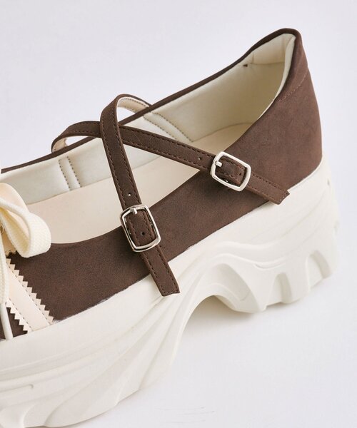 OLIVE des OLIVE(オリーブデオリーブ)の「スニーカー風バレーシューズ(スニーカー・レディース・ブラウン/オフホワイト/ブラック系その他・SMALL/MEDIUM/LARGE)」の19枚目の写真