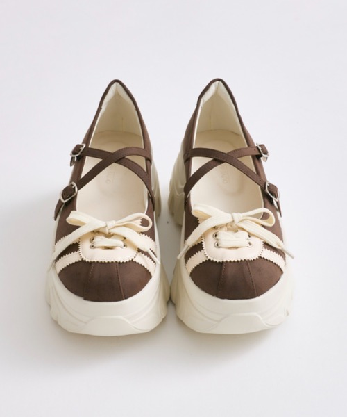 OLIVE des OLIVE(オリーブデオリーブ)の「スニーカー風バレーシューズ(スニーカー・レディース・ブラウン/オフホワイト/ブラック系その他・SMALL/MEDIUM/LARGE)」の5枚目の写真