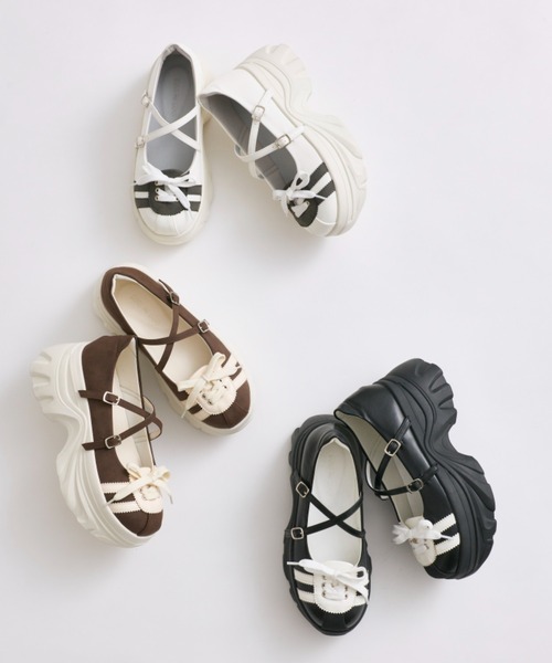 OLIVE des OLIVE(オリーブデオリーブ)の「スニーカー風バレーシューズ(スニーカー・レディース・ブラウン/オフホワイト/ブラック系その他・SMALL/MEDIUM/LARGE)」の4枚目の写真