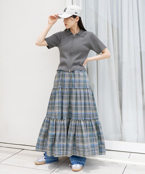 RAGEBLUE（レイジブルー）の「Wジップコンパクトリブニットカーディガン（ニット/セーター・レディース・グレー/レッド/ネイビー・FREE）」の6枚目の写真