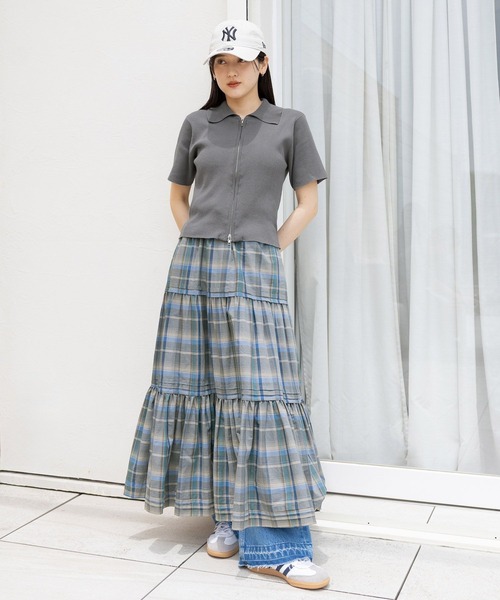 RAGEBLUE（レイジブルー）の「Wジップコンパクトリブニットカーディガン（ニット/セーター・レディース・グレー/レッド/ネイビー・FREE）」の7枚目の写真