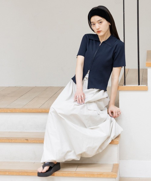 RAGEBLUE（レイジブルー）の「Wジップコンパクトリブニットカーディガン（ニット/セーター・レディース・グレー/レッド/ネイビー・FREE）」の13枚目の写真