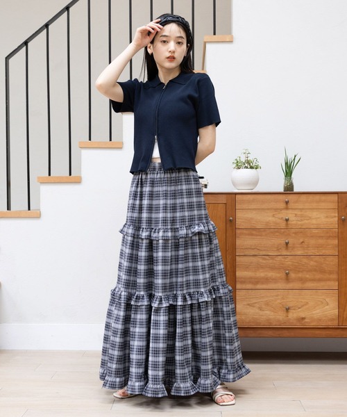 RAGEBLUE（レイジブルー）の「Wジップコンパクトリブニットカーディガン（ニット/セーター・レディース・グレー/レッド/ネイビー・FREE）」の18枚目の写真