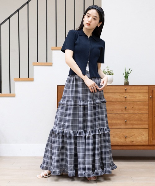 RAGEBLUE（レイジブルー）の「Wジップコンパクトリブニットカーディガン（ニット/セーター・レディース・グレー/レッド/ネイビー・FREE）」の19枚目の写真