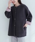 natural couture(ナチュラルクチュール)の「ジャケット/アウター(ノーカラーコート)」