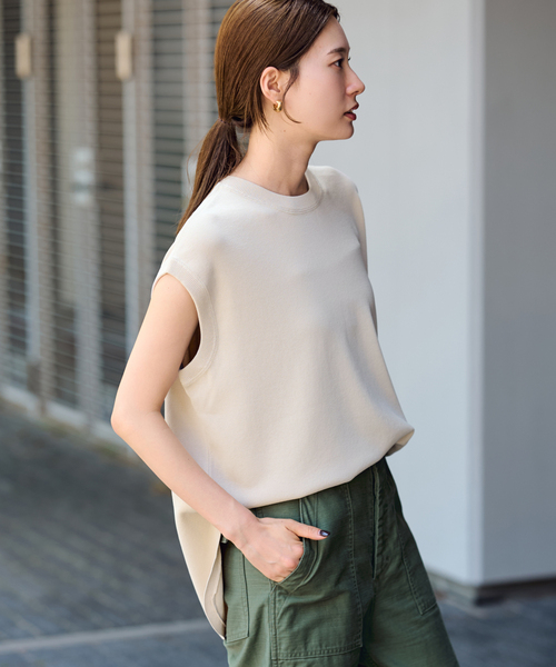 FRAMeWORK（フレームワーク）の「≪追加≫フルニードルフレンチニット（ニット/セーター・レディース・ブラック/ホワイト/オートミール/ベージュ・FREE）」の22枚目の写真