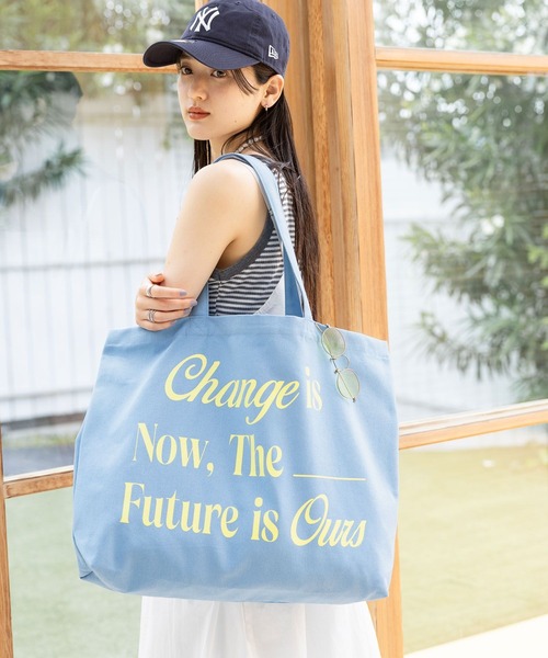 RAGEBLUE（レイジブルー）の「BIGキャンバスロゴトートバッグ（トートバッグ・レディース・ブルー/ホワイト/ピンク・FREE）」の3枚目の写真