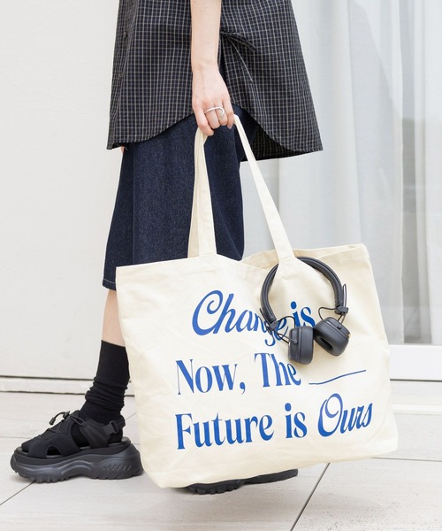 RAGEBLUE（レイジブルー）の「BIGキャンバスロゴトートバッグ（トートバッグ・レディース・ブルー/ホワイト/ピンク・FREE）」の6枚目の写真