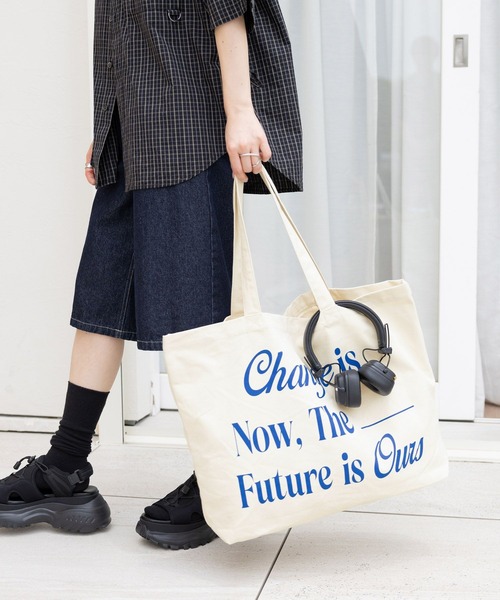 RAGEBLUE（レイジブルー）の「BIGキャンバスロゴトートバッグ（トートバッグ・レディース・ブルー/ホワイト/ピンク・FREE）」の7枚目の写真