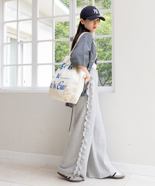 RAGEBLUE（レイジブルー）の「BIGキャンバスロゴトートバッグ（トートバッグ・レディース・ブルー/ホワイト/ピンク・FREE）」の13枚目の写真