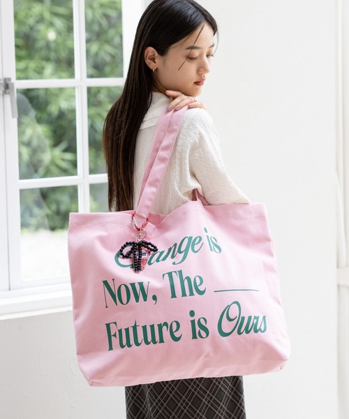 RAGEBLUE（レイジブルー）の「BIGキャンバスロゴトートバッグ（トートバッグ・レディース・ブルー/ホワイト/ピンク・FREE）」の15枚目の写真