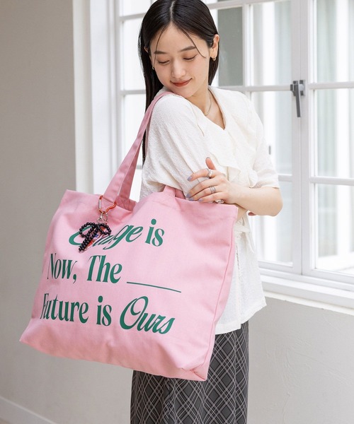 RAGEBLUE（レイジブルー）の「BIGキャンバスロゴトートバッグ（トートバッグ・レディース・ブルー/ホワイト/ピンク・FREE）」の16枚目の写真