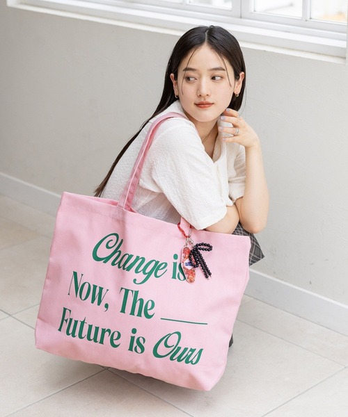 RAGEBLUE（レイジブルー）の「BIGキャンバスロゴトートバッグ（トートバッグ・レディース・ブルー/ホワイト/ピンク・FREE）」の17枚目の写真