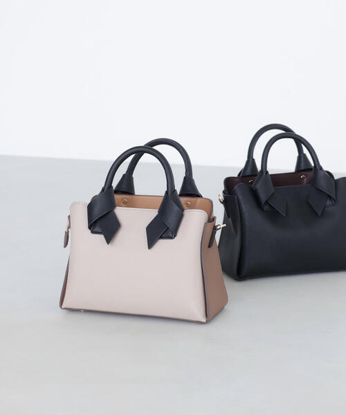 NATURAL BEAUTY BASIC（ナチュラルビューティーベーシック）の「◇ボクシーリボントートバッグ（トートバッグ・レディース・ブラック/ホワイト系その他/グリーン系その他6・ﾌﾘ-）」の5枚目の写真