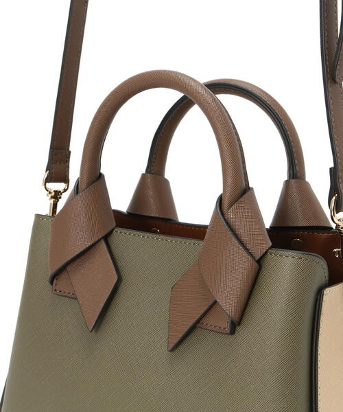 NATURAL BEAUTY BASIC（ナチュラルビューティーベーシック）の「◇ボクシーリボントートバッグ（トートバッグ・レディース・ブラック/ホワイト系その他/グリーン系その他6・ﾌﾘ-）」の9枚目の写真