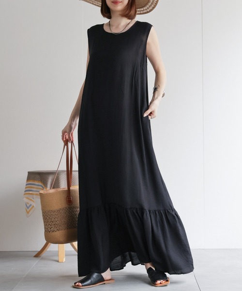 sakishimatokyo（サキシマトーキョー）の「ノースリーブ ギャザー切り替えワンピース（ワンピース・レディース・ブラウン/アイボリー/ブラック/ベージュ/レンガ・FREE）」の19枚目の写真