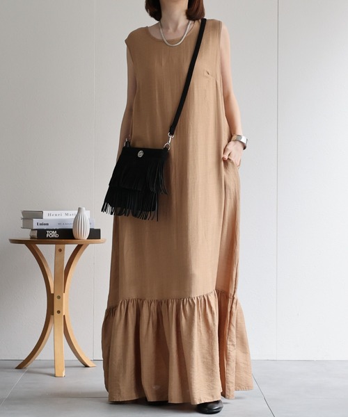 bonjour ノースリーブワンピース シアードッキングノースリーブワンピース（ワンピース）｜Bonjour