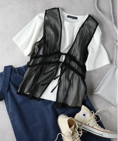 HONEYSUCKLE ROSE】シアーリボンベスト（その他トップス）｜Right-on