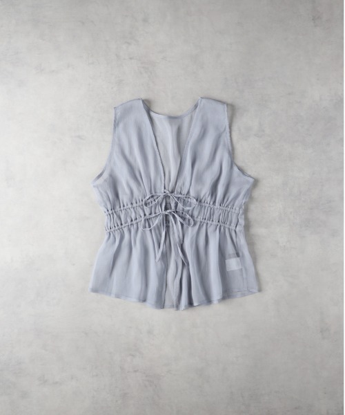 Right-on（ライトオン）の「【HONEYSUCKLE ROSE】シアーリボンベスト（その他トップス・レディース・オフホワイト/グレー/ブラック・M/L）」の6枚目の写真