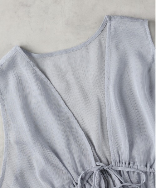 Right-on（ライトオン）の「【HONEYSUCKLE ROSE】シアーリボンベスト（その他トップス・レディース・オフホワイト/グレー/ブラック・M/L）」の8枚目の写真
