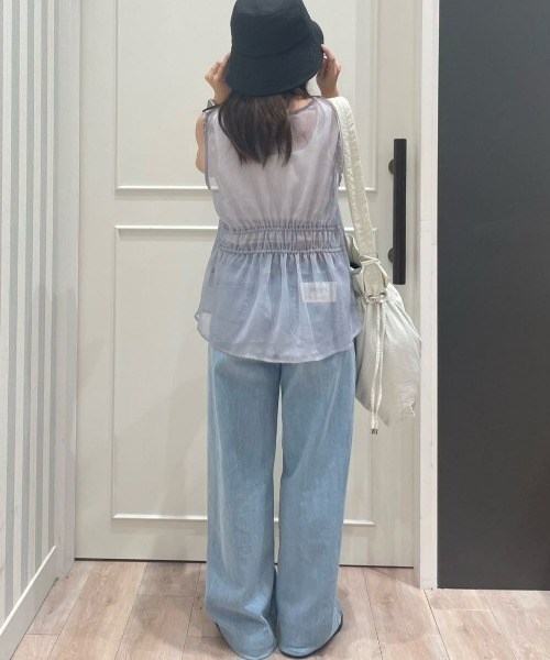 Right-on（ライトオン）の「【HONEYSUCKLE ROSE】シアーリボンベスト（その他トップス・レディース・オフホワイト/グレー/ブラック・M/L）」の16枚目の写真