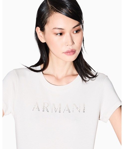 ARMANI EXCHANGE（アルマーニエクスチェンジ）の「【A|X アルマーニ エクスチェンジ】AXロゴ クルーネック半袖Tシャツ/SLIM（Tシャツ/カットソー・レディース・ホワイト/ブラック/アイボリー・X-SMALL/SMALL/MEDIUM/LARGE/X-LARGE）」の3枚目の写真