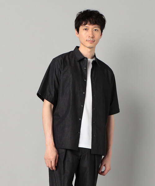 COMME CA MEN（コムサメン）の「岡山織り超長綿高密度デニム レギュラーカラー半袖シャツ（シャツ/ブラウス・メンズ・ネイビー/ブラック・M/L/S）」の18枚目の写真