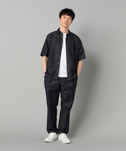 COMME CA MEN（コムサメン）の「岡山織り超長綿高密度デニム レギュラーカラー半袖シャツ（シャツ/ブラウス・メンズ・ネイビー/ブラック・M/L/S）」の19枚目の写真
