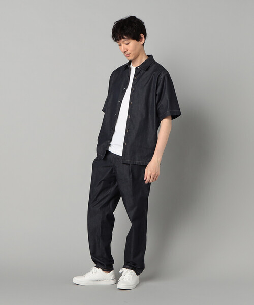 COMME CA MEN（コムサメン）の「岡山織り超長綿高密度デニム レギュラーカラー半袖シャツ（シャツ/ブラウス・メンズ・ネイビー/ブラック・M/L/S）」の10枚目の写真
