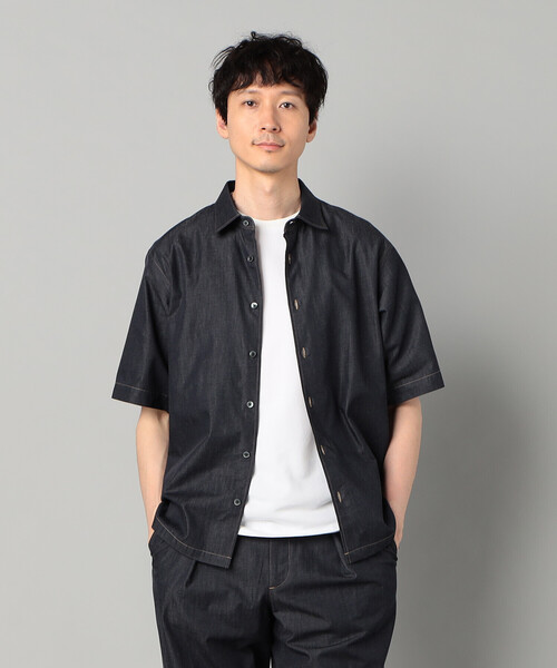 COMME CA MEN（コムサメン）の「岡山織り超長綿高密度デニム レギュラーカラー半袖シャツ（シャツ/ブラウス・メンズ・ネイビー/ブラック・M/L/S）」の11枚目の写真