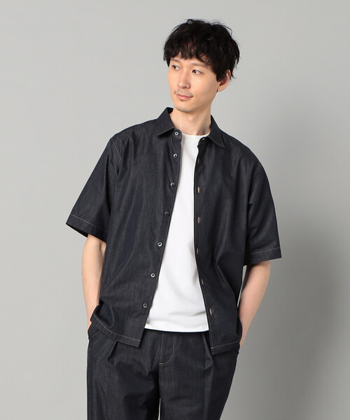 COMME CA MEN（コムサメン）の「岡山織り超長綿高密度デニム レギュラーカラー半袖シャツ（シャツ/ブラウス・メンズ・ネイビー/ブラック・M/L/S）」の12枚目の写真