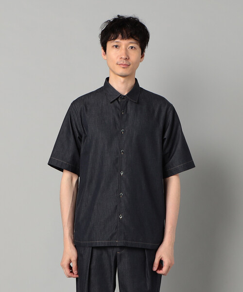 COMME CA MEN（コムサメン）の「岡山織り超長綿高密度デニム レギュラーカラー半袖シャツ（シャツ/ブラウス・メンズ・ネイビー/ブラック・M/L/S）」の14枚目の写真