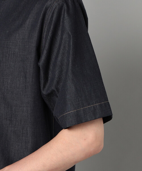 COMME CA MEN（コムサメン）の「岡山織り超長綿高密度デニム レギュラーカラー半袖シャツ（シャツ/ブラウス・メンズ・ネイビー/ブラック・M/L/S）」の5枚目の写真