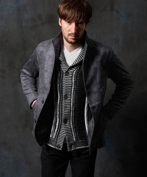 HIDEAWAYS NICOLE（ハイダウェイニコル）の「ポンチスウェードムラスモーク柄カバーオール（その他アウター・メンズ・オレンジ/シルバーグレー/グレイッシュベージュ/ブラック・X-LARGE/LARGE/MEDIUM）」の2枚目の写真