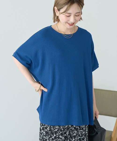 AMERICAN HOLIC(アメリカンホリック)の「ワッフルAラインプルオーバー(Tシャツ/カットソー・レディース・モカ/アイボリー/ブラック/ブルー・M/L)」の4枚目の写真