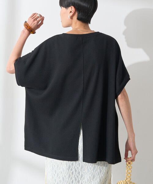 AMERICAN HOLIC(アメリカンホリック)の「ワッフルAラインプルオーバー(Tシャツ/カットソー・レディース・モカ/アイボリー/ブラック/ブルー・M/L)」の9枚目の写真