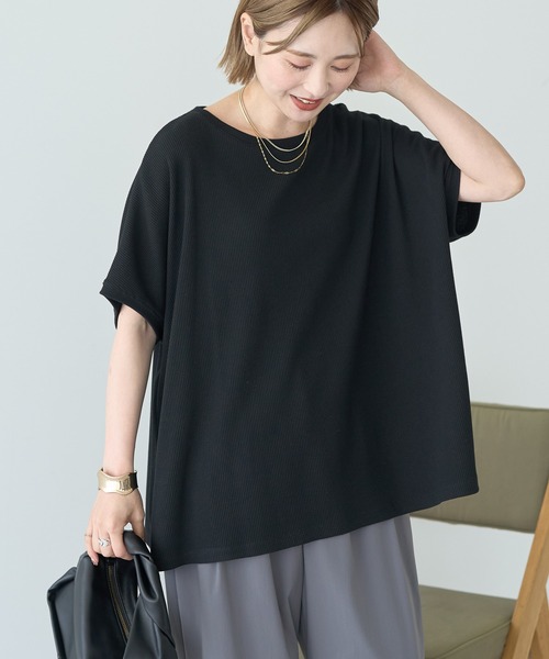 AMERICAN HOLIC(アメリカンホリック)の「ワッフルAラインプルオーバー(Tシャツ/カットソー・レディース・モカ/アイボリー/ブラック/ブルー・M/L)」の10枚目の写真